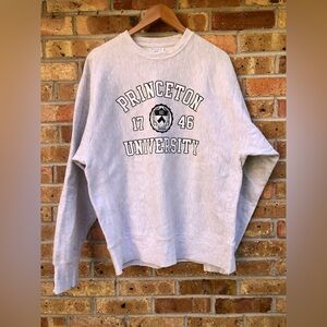 Champion Reverse Weave Princeton University Light Gray Crewneck Sweater